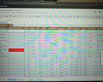 Calculateur et suivi des coûts d'impression 3D Excel - Feuille de calcul des pertes et profits des filaments - Gestion de projet de journal d'impression 3D - Téléchargement numérique