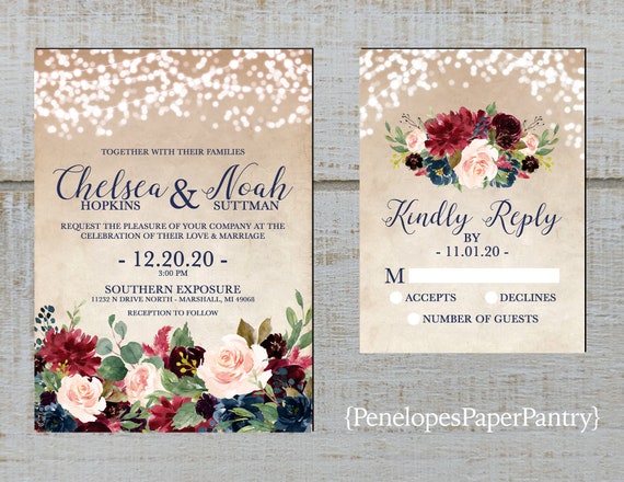 Elegant Floral Rustic Fall Wedding Etsy