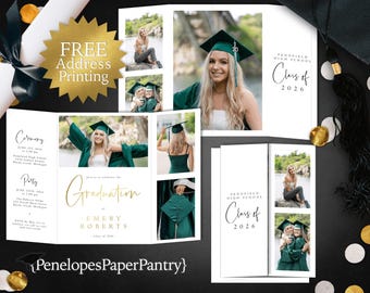 Custom Graduation Announcements with Photo | Personalized 2026 Senior Graduation Invitations | Professionally Printed Cards