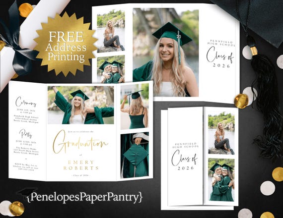 Custom Graduation Announcements with Photo | Personalized 2026 Senior  Graduation Invitations | Professionally Printed Cards