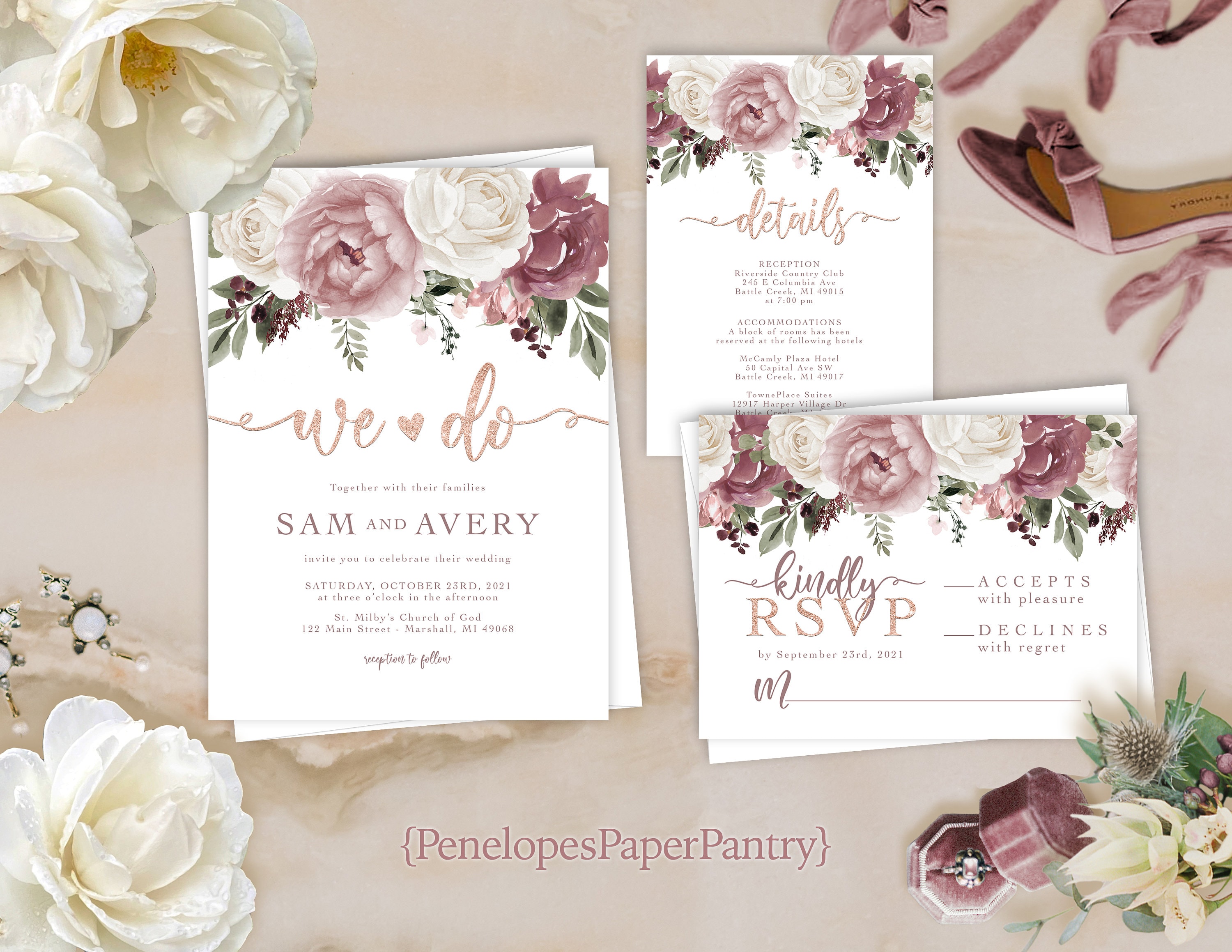 Mauve Gold Wedding