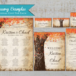 Elegant Rustic Fall Wedding Invitation,fall Wedding Invite,oak Tree ...