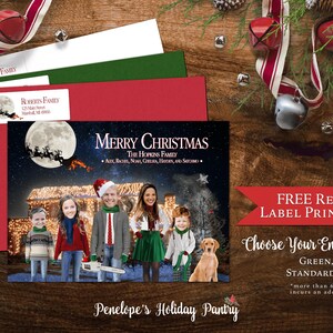 Carte photo de famille Noël vacances drôles Noël lampoon national personnalisé Cartes imprimées Clark Griswold Enveloppe incluse, impression au dos