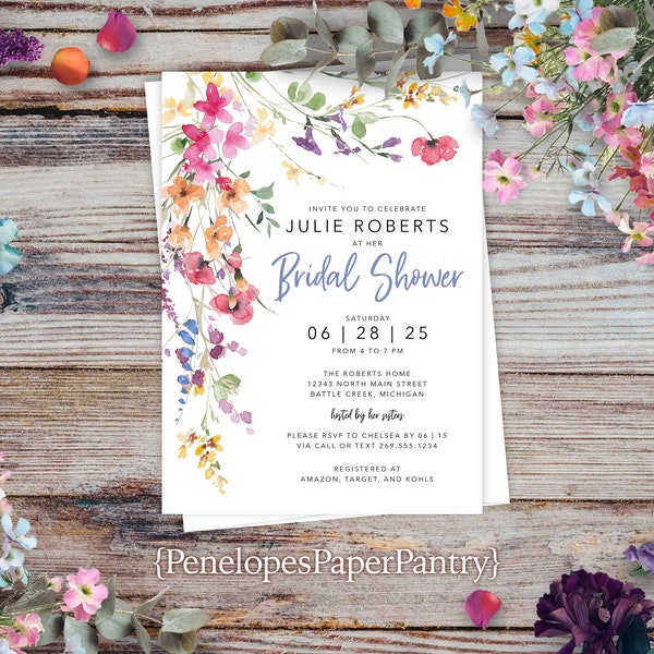 Bridal Shower Invitations Printed Etsy