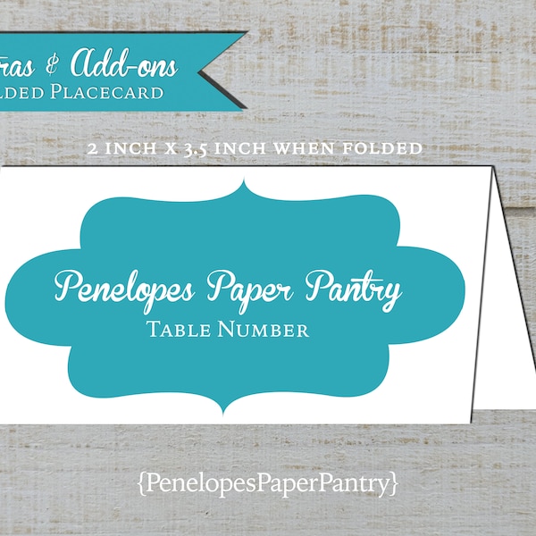 Personalized Place Cards,Fold Over Place Card,Printed Place Card,Made To Match,Scored Cards,Table Assignment,Seating Card,Optional Entree
