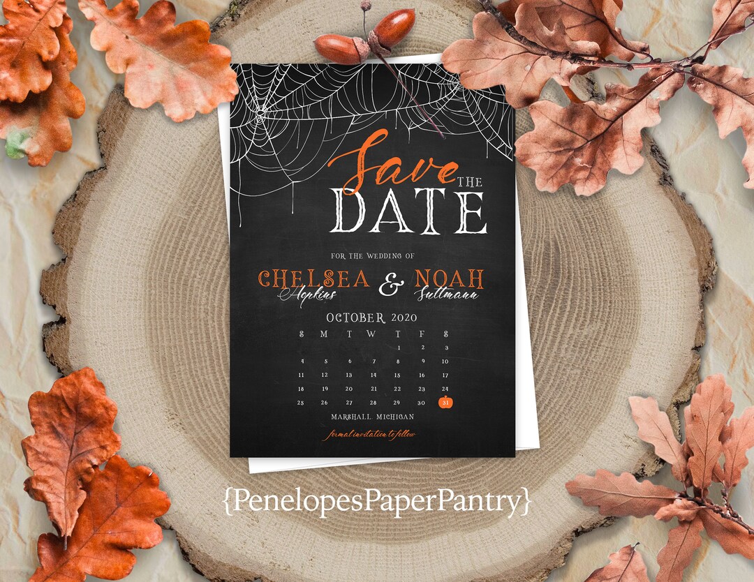 Halloween Wedding Save the Date,halloween Theme Wedding Save the Dates ...