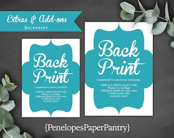 Personalized,Invitation,Back Print,Wedding Invite Back Print,Photo Back Print,Text,Custom Back Print,RSVP Back Print,Color Back Print