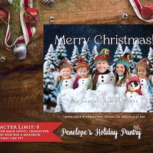 Funny Family Christmas Photo Card,Funny Family Holiday Photo Card,Snowman,Personalized,Matching Back Print,Envelope Included,Return Labels