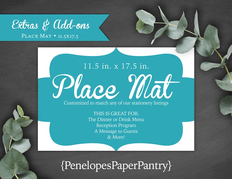 Custom Paper Table Mat Placemats Personalized Printed Paper Custom Table Setting Party Decor ...