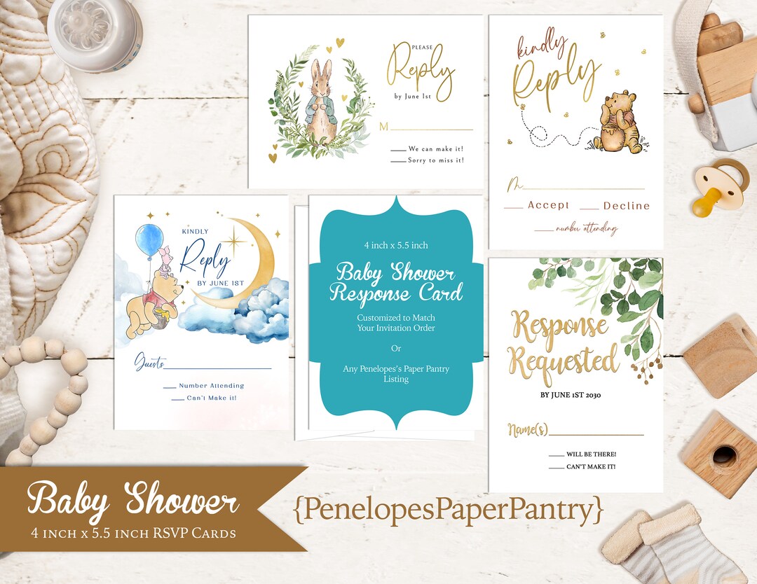 Custom Baby Shower Invite RSVP, Matching Baby Shower RSVP Card,designed