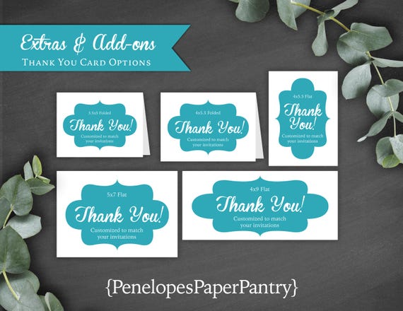 Thank You Note Cards Personalized Printed Made To Match Photo Monogram Multiple Sizes Envelopes Included Reception Decor Folded Flat Custom