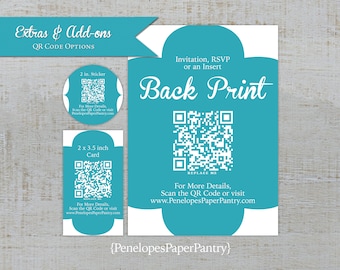 Wedding QR Code Back Print Circle Sticker Small Enclosure Card Submit Yours We Create The Code Personalized Printed QR Code