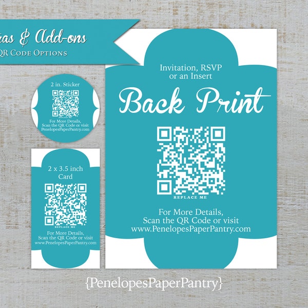 Wedding QR Code Back Print Circle Sticker Small Enclosure Card Submit Yours We Create The Code Personalized Printed QR Code
