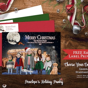 Carte photo de famille Noël vacances drôles Noël lampoon national personnalisé Cartes imprimées Clark Griswold Enveloppe incluse, impression au dos