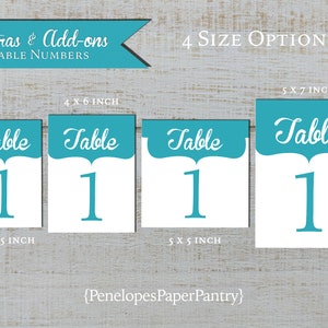 Personalized Table Numbers,Wedding Reception Table Number,Reception Decor,Made To Match,Printed Table Numbers,Seating Assignment,Flat Panel image 1