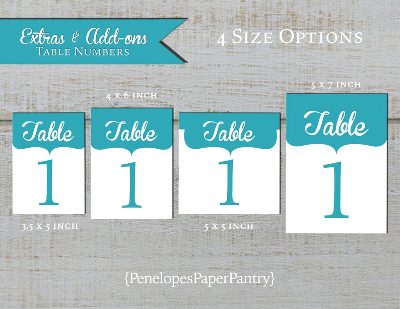 Personalized Table Numbers,Wedding Reception Table Number,Reception Decor,Made To Match,Printed Table Numbers,Seating Assignment,Flat Panel image 1