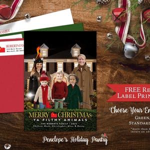 Funny Home Alone Christmas Family Photo Card Personalized Wet Bandits Kevin McCallister Keep The Change You Filthy Animal Printed Cards