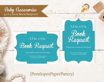 Personalized,Baby Shower,Bring A Book Card,Book Request Card,Made To Match Book Card,Customized Book Card,Recipe Card Size,Printed Book Card