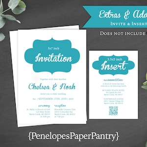 Faire-part de mariage avec pièce jointe pour carte personnalisée Garde-manger en papier Penelope au choix Enveloppe d'invitation imprimée avec texte personnalisé