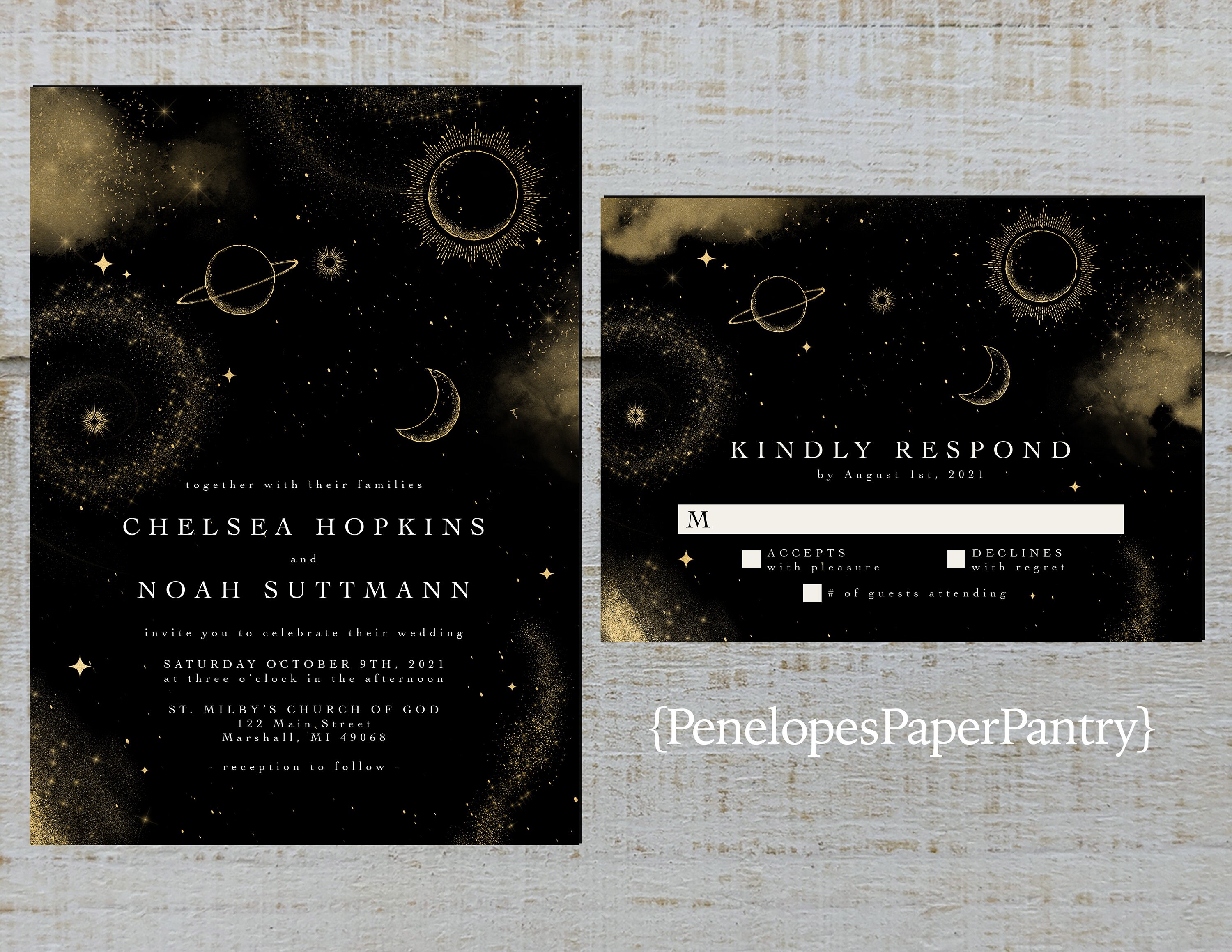 Elegant Celestial Wedding Invitation ...