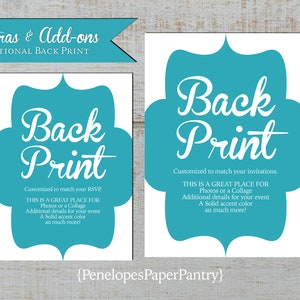 Personalized,Invitation,Back Print,Wedding Invite Back Print,Photo Back Print,Text,Custom Back Print,RSVP Back Print,Color Back Print