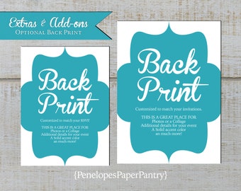 Personalized,Invitation,Back Print,Wedding Invite Back Print,Photo Back Print,Text,Custom Back Print,RSVP Back Print,Color Back Print