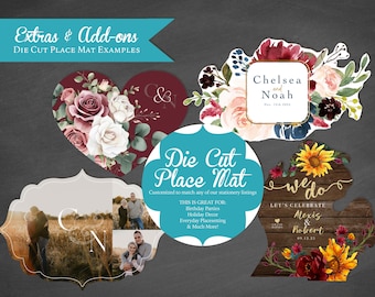 Custom Die Cut Paper Placemats, Personalized Table Decor, Printed