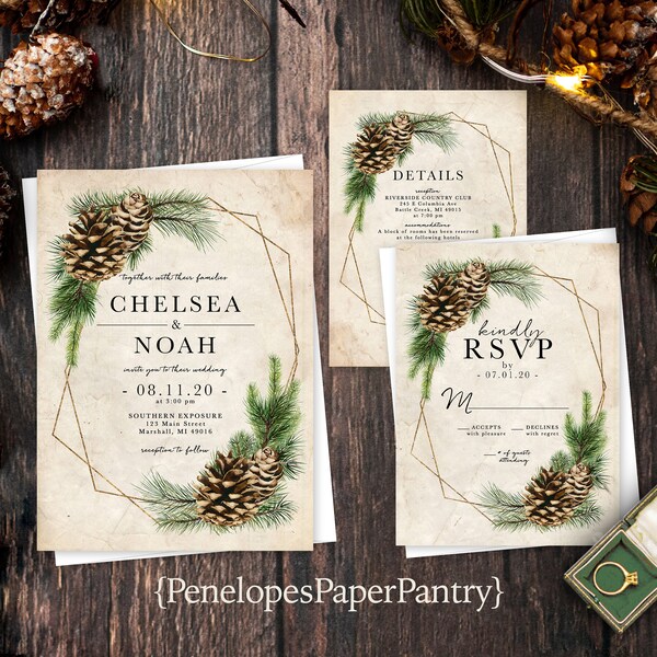 Rustic Wedding Invitation - Etsy