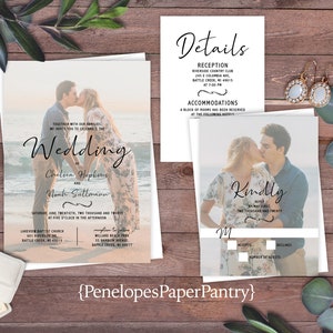 Romantic Photo Wedding Invitation,Unique Photo Invitation,Custom Photo Invitation,Calligraphy,Shimmery Invitation,Personalize,Printed