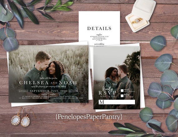 Photo wedding invitations outlet