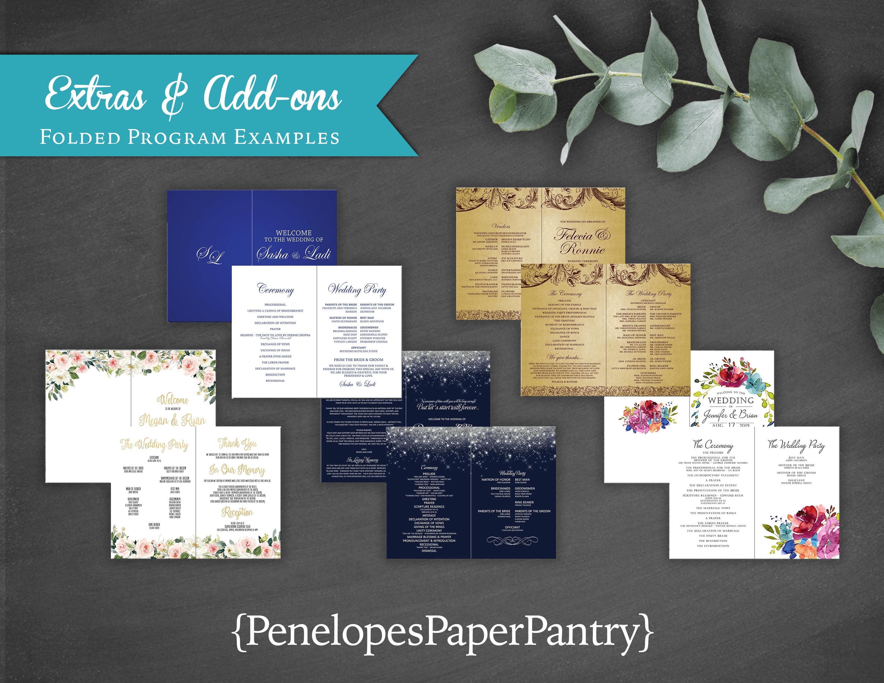 Program Sizes Custom Wedding Program,folded Program,finished Size 5.5x8.5,full Bleed ...