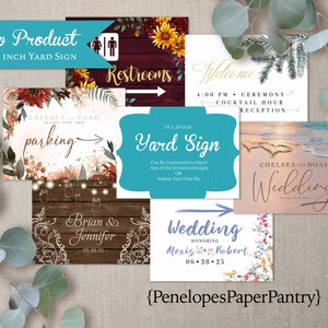 Large Wedding Yard Sign Venue Directional Personalized Double Sided Full Bleed 18x24 Includes H Stake Printed Sign Custom Made To Match