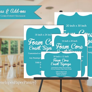 Personalized Foam Core Signs Custom Text Made To Match Printed Multiple Sizes Welcome Reception Decor Seating Chart Ceremony Photo Collage