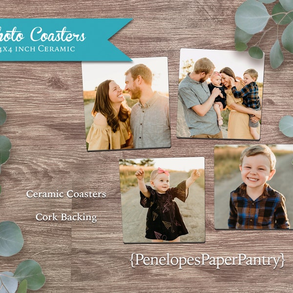 Custom Ceramic Photo Coasters: Personalized with Your Photos, Logo, Art, Pets