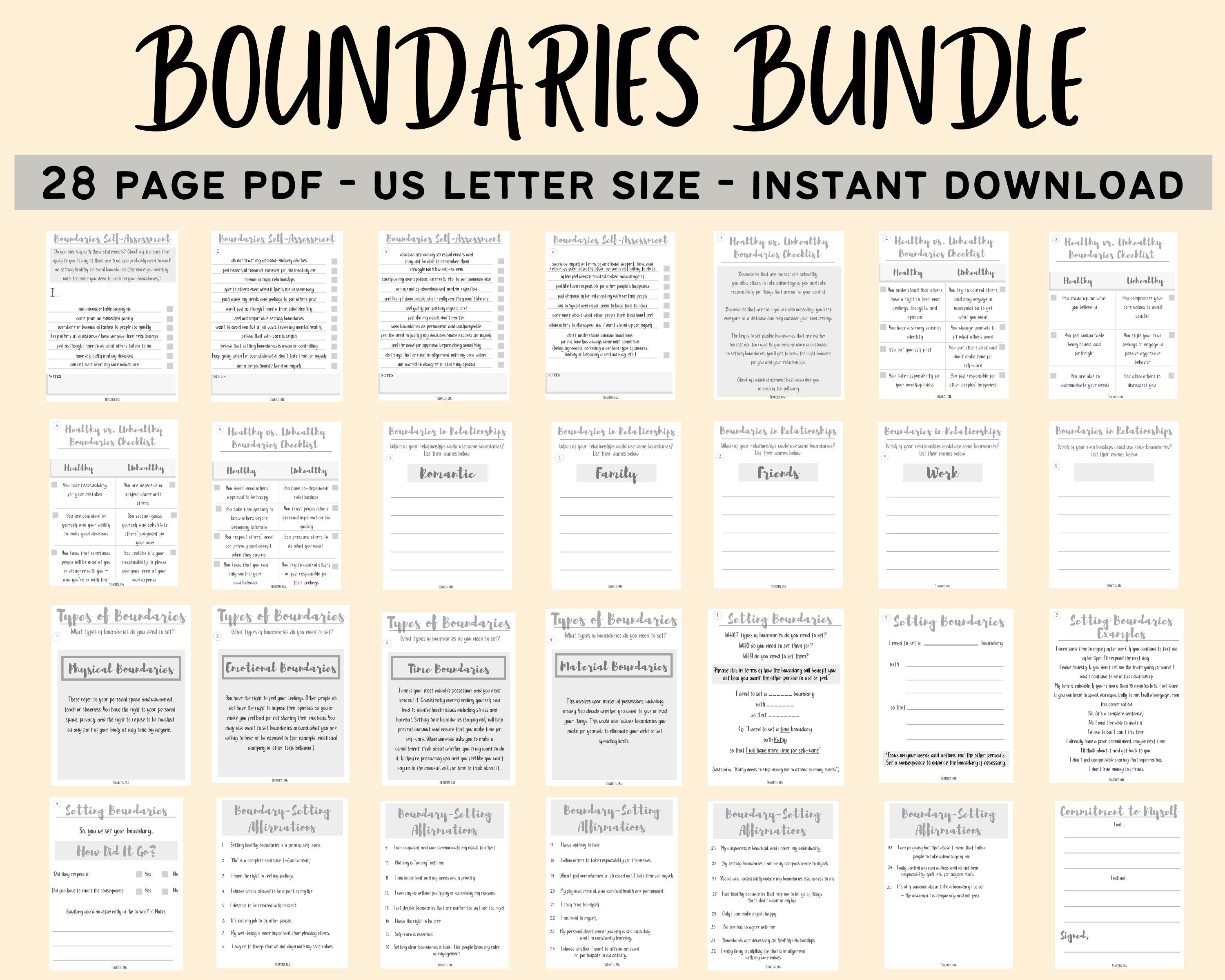 Healthy Vs Unhealthy Boundaries Therapy Worksheets Healthy SexiezPicz 