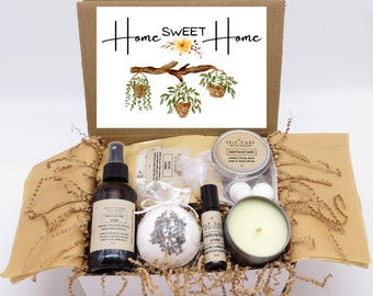 Housewarming Gift Set: Organic Essential Oil Spa, New Home Gift Basket