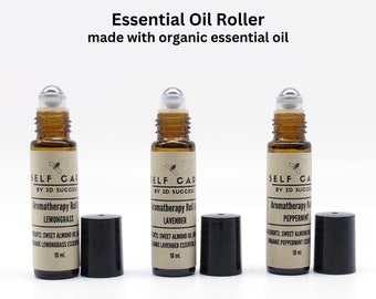Organic Essential Oil Roller, Lavender Aromatherapy Gift, All-Natural Perfume Roll-On, Stocking Stuffer