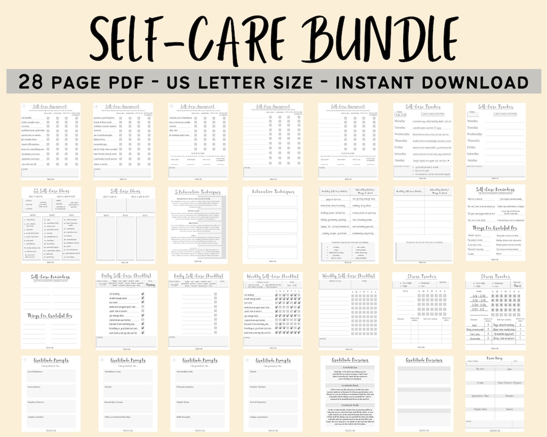 Self care Plan Worksheets Printable PDF Bundle Self Care Ideas self-care-plan-worksheets-printable-pdf-bundle-self-care-ideas