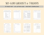 Self-Care Checklist and Tracker / Daily and Weekly Self Care Printable Planner