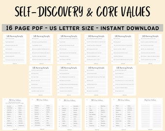Self-discovery Questions for Personal Growth / Core Values - Etsy