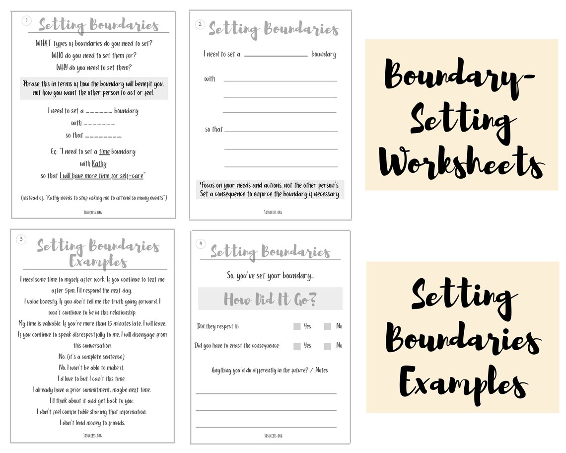 Boundaries Bundle / Healthy Vs. Unhealthy Boundary Checklist / Etsy