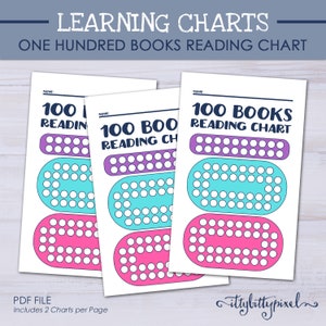 100 Picture Book Reading Chart Literacy Encouragement Tool
