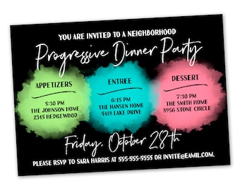 Progressive Dinner Etsy