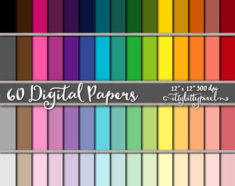 Solid Color Scrapbook Paper, Colored Scrapbooking Paper, Rainbow Digital Paper, Simple Basic Backgrounds, Plain Paper, Solid Matching Paper