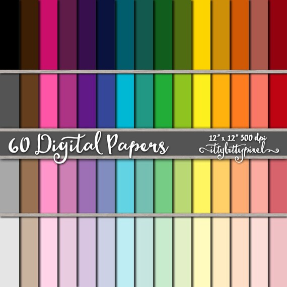 Solid Color Scrapbook Paper, Colored Scrapbooking Paper, Rainbow Digital Paper, Simple Basic Backgrounds, Plain Paper, Solid Matching Paper