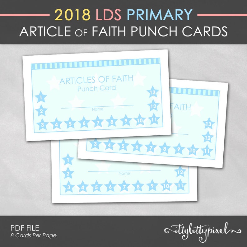LDS 2018 Principal Report of Religion Punch Playing cards - I Am a Boy or girl of God Topic PRINTABLE PDF Religion inside God Game Times Memorize P002 image regarding Articles of Faith Printable Cards known as LDS 2018 Fundamental Write-up of Religion Punch Playing cards - I Am a Boy or girl of God Concept PRINTABLE PDF Religion inside of God Game Times Memorize P002