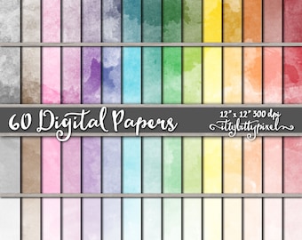 Watercolor Digital Paper, Painted Scrapbooking Paper, Watercolor Scrapbook Paper, Painted Watercolor Backgrounds, Watercolor Paper, Texture