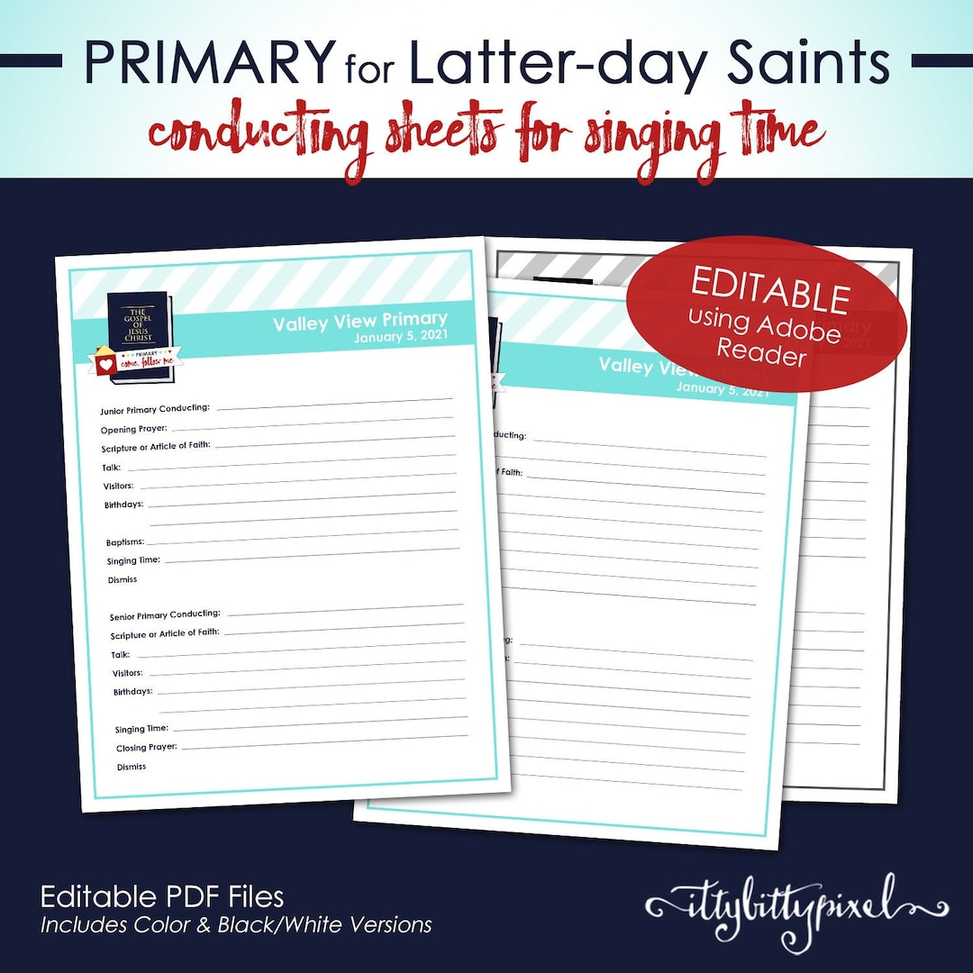 LDS Primary 2023 Conducting Sheet Come Follow Me Theme New Etsy