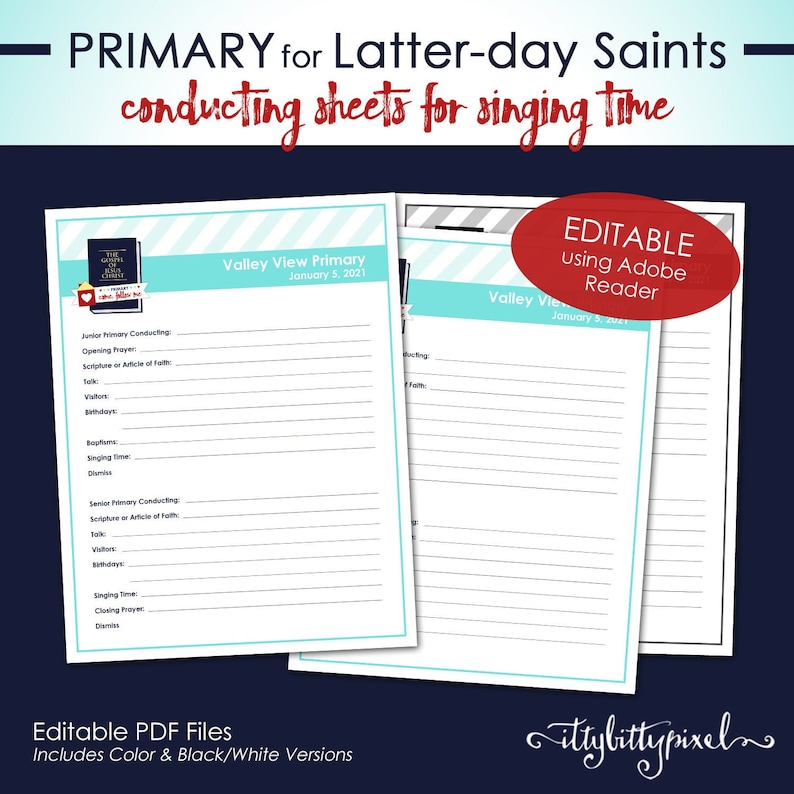 LDS Primary 2023 Conducting Sheet Come Follow Me Theme New Etsy