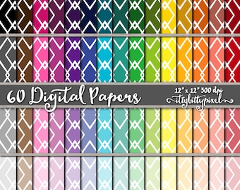 Lattice Scrapbook Paper, Diamond Scrapbooking Paper, Lattice Digital Paper, Lattice Pattern Backgrounds, Diamond Lattice Paper Trellis Paper